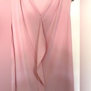 Sleeveless Pink ruffled blouse